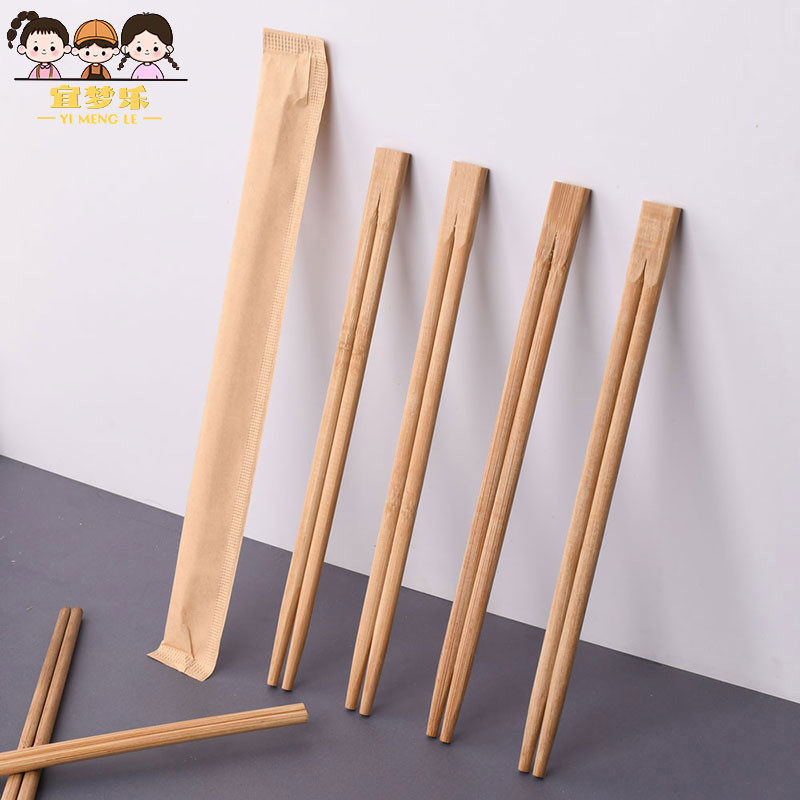 原木木质一次性筷子饭店便宜高档家用餐具独立包装竹筷子用套装