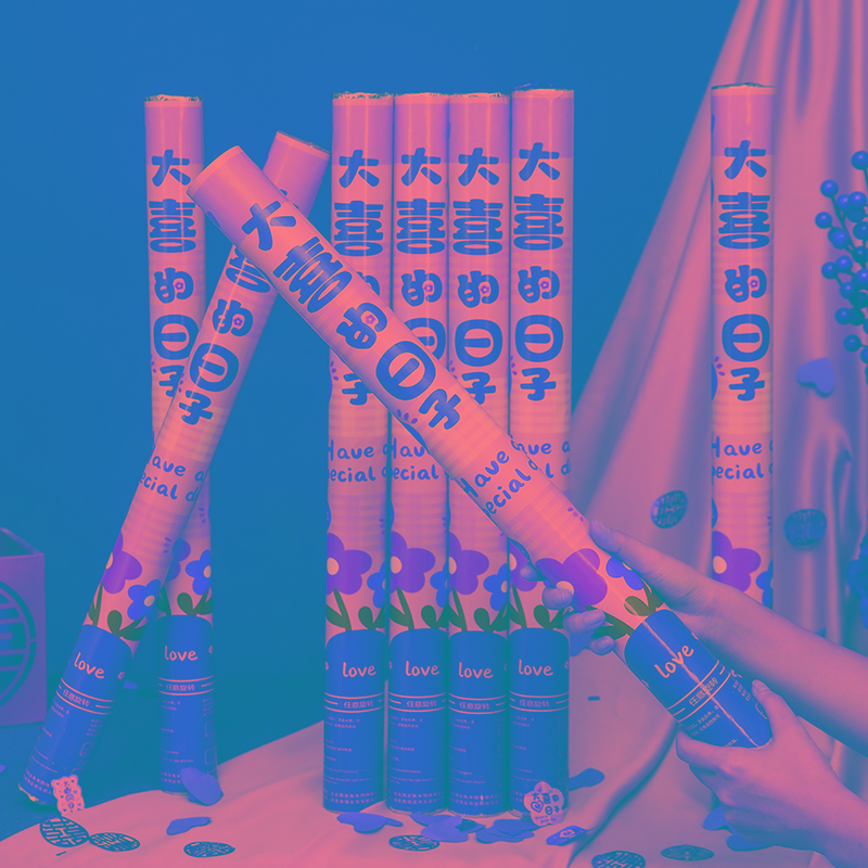 结婚礼炮礼花筒礼筒炮婚礼喷花筒手持彩带花瓣雨手拧婚庆用