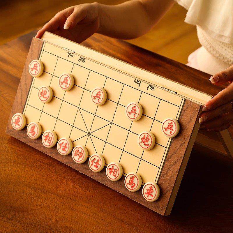 象棋中国象棋儿童磁铁磁力磁性磁吸棋子便携式迷你折叠带棋盘