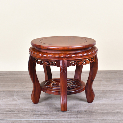 非洲酸枝木圆凳实木小凳子中式沙发茶几方凳家用餐桌凳红木古筝凳