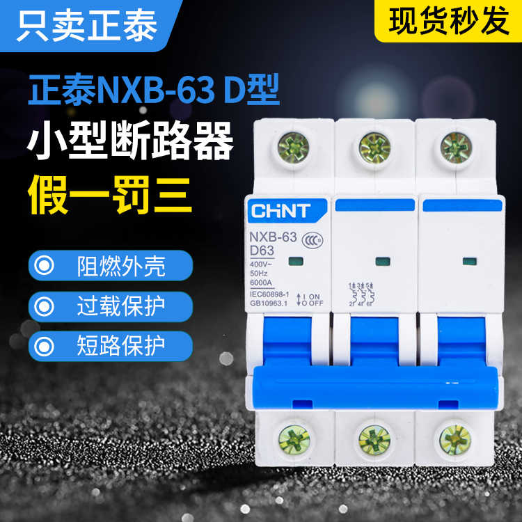 D型NXB-63空气开关家用小型断路器开关1P2P3P4PD32/D63动力型