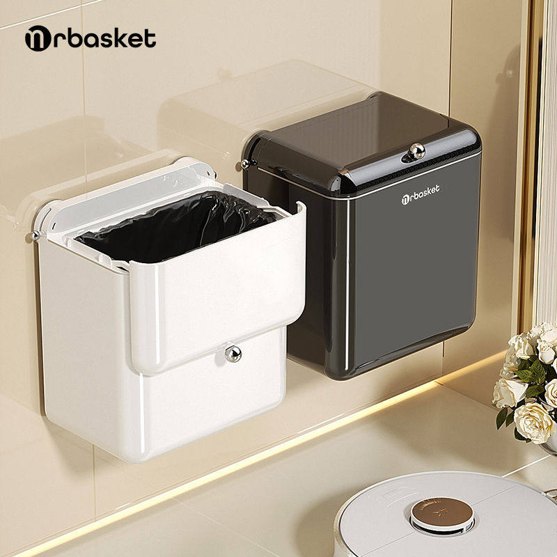吸盘卫生间垃圾桶壁挂式带盖家用新款大容量马桶厕所夹缝垃圾