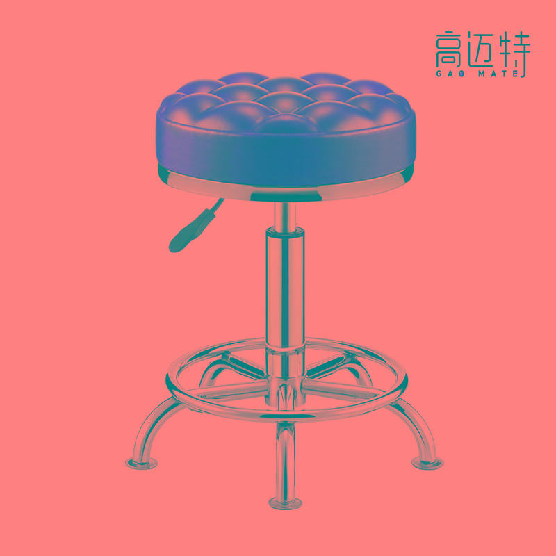 凳子圆理发店椅子廊专用按摩床技师美容凳美容院皮坐垫理发椅旋转