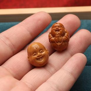 单籽橄榄核雕刻百态开心弥勒头笑佛单颗钥匙扣文玩礼物顶珠配饰男