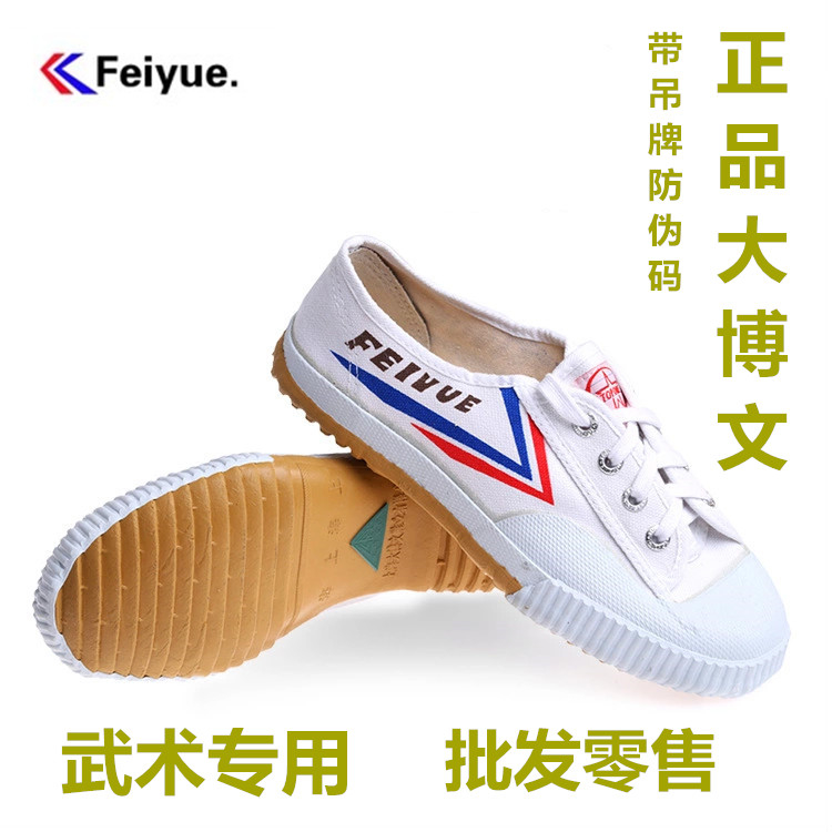 飞越正塔沟武校飞跃足球鞋大博文散打练武鞋软底小白鞋武