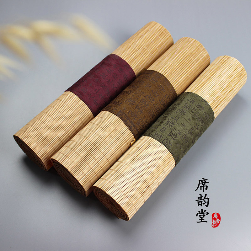 茶席竹席麻布禅意布艺茶帘茶垫日式功夫泡茶干泡席香席隔热垫