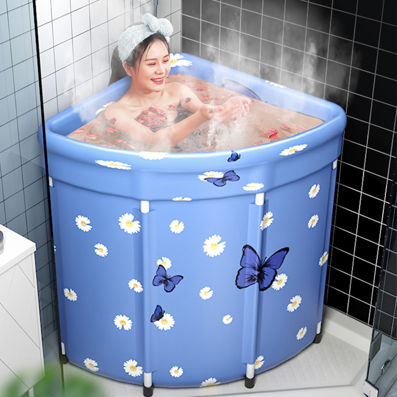 扇形泡澡桶折叠大人浴缸神器婴儿童免安装压缩三角洗澡盆保温