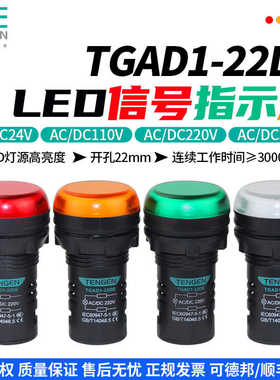 TENN天正指示灯TGAD1-22DE红绿24V380V220V电箱电源警示信号灯