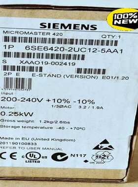 全新西门子6SE6420-2UC12-5AA1无滤波器 1/（崽载电子）