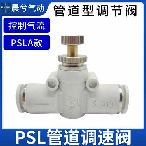 PSLA管道调节阀气缸调速阀PSA4 PSA6 PSA8 10 12 16 气动快速