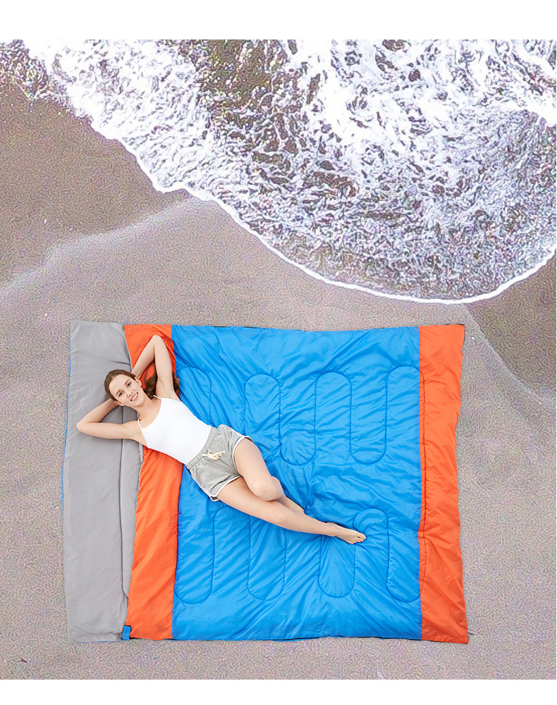 Дорожный портативный универсальный спальный мешок для двоих для кемпинга для взрослых, для влюбленных, увеличенная толщина 