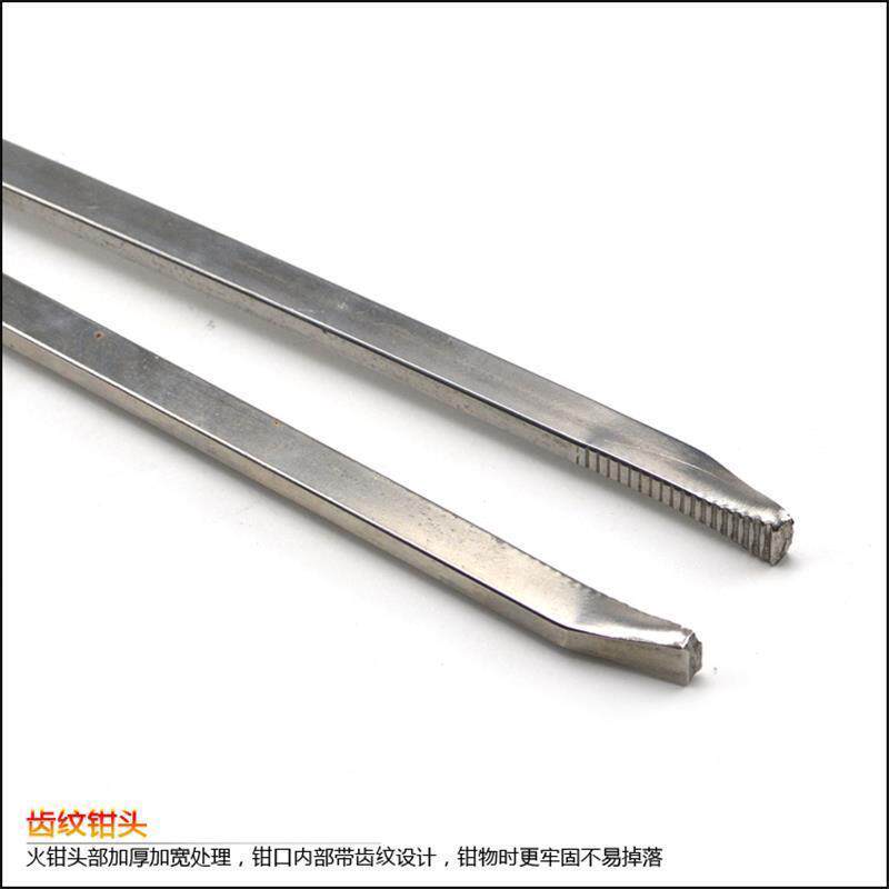 煤钳垃圾夹烧烤碳夹子煤夹子火钳火钳夹家用夹火钳不锈钢包邮加长