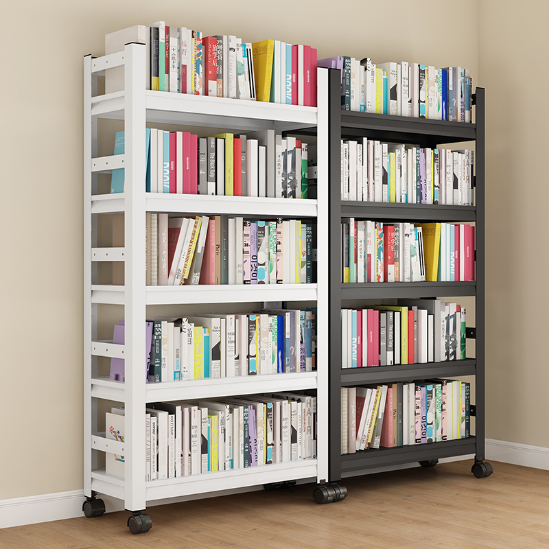 铁艺书架落地置物架家用儿童书柜多层落地客厅收纳铁架子钢制货架