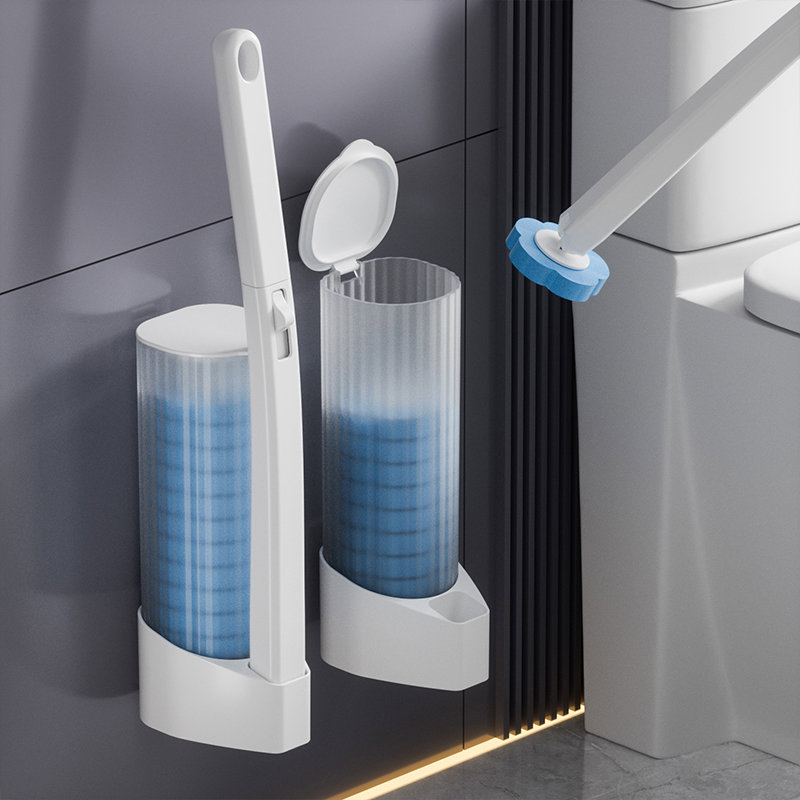 一次性马桶刷家用免打孔厕所刷子替换头套装壁挂蹲便器清洁神器