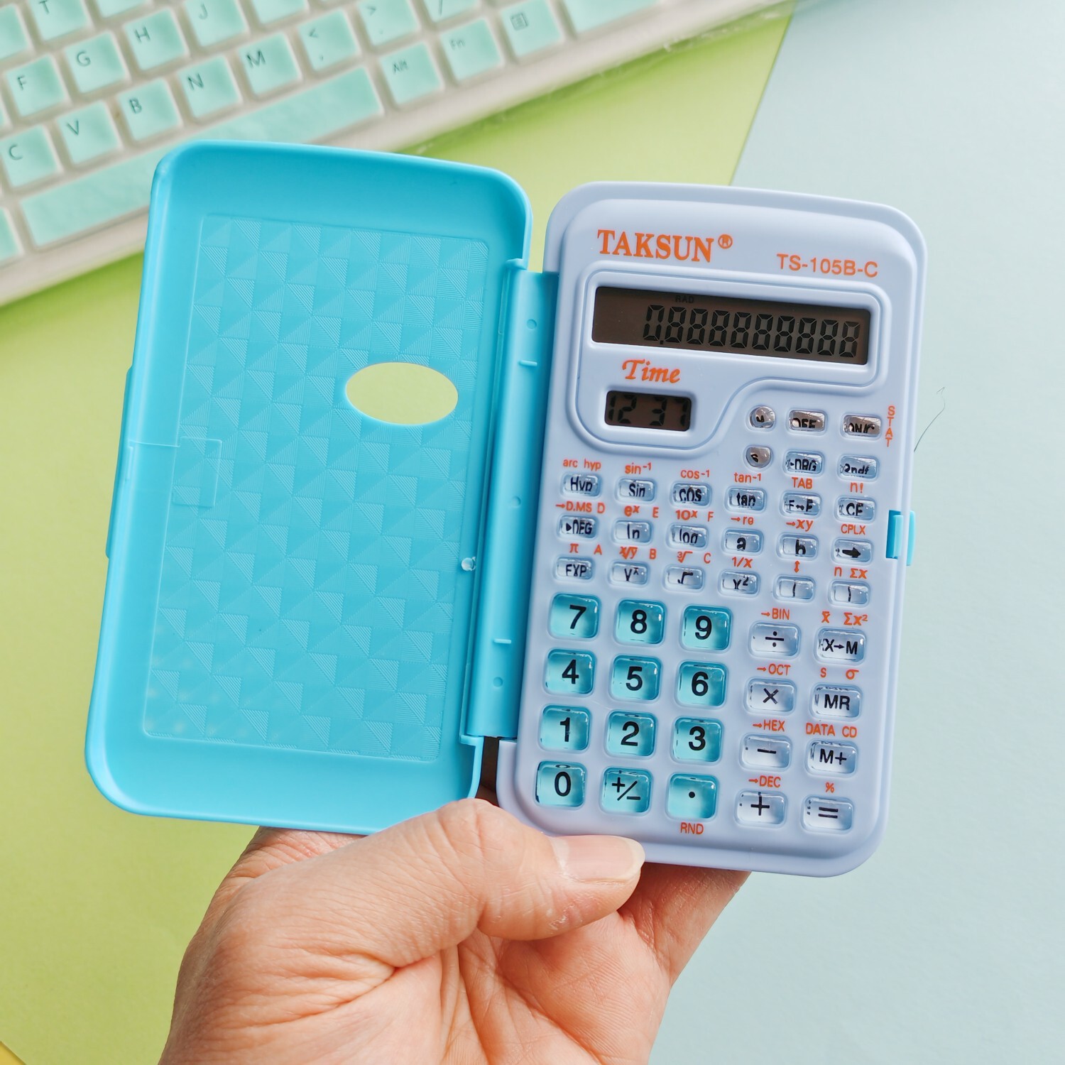 TAKSUN科学计算器学生考试专用函数计算器便携式会计计算机带时间