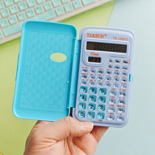 TAKSUN科学计算器学生考试专用函数计算器便携式会计计算机带时间