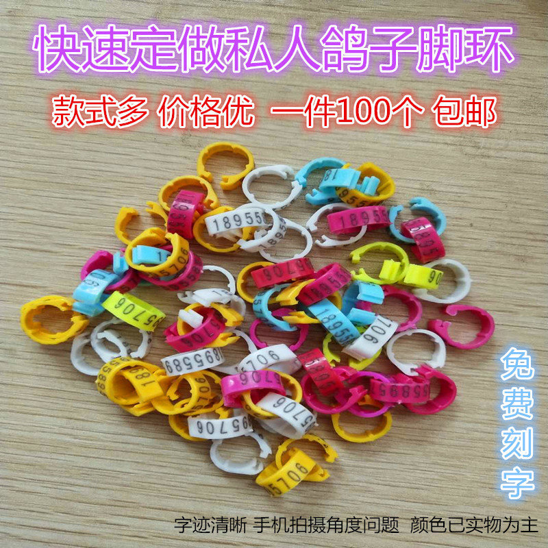 鸽子脚环定制 多色可选 高质铝环 信鸽足环订做