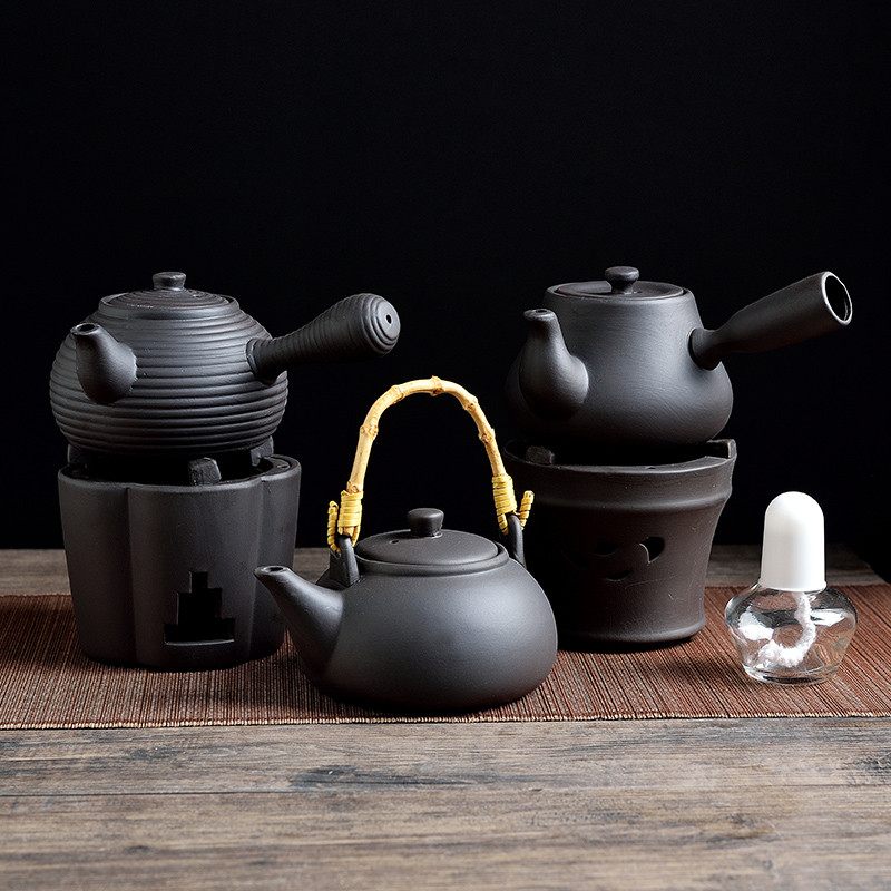 创意紫砂酒精炉泡茶炉煮茶壶旅游户外功夫茶具煮茶器酒精灯温