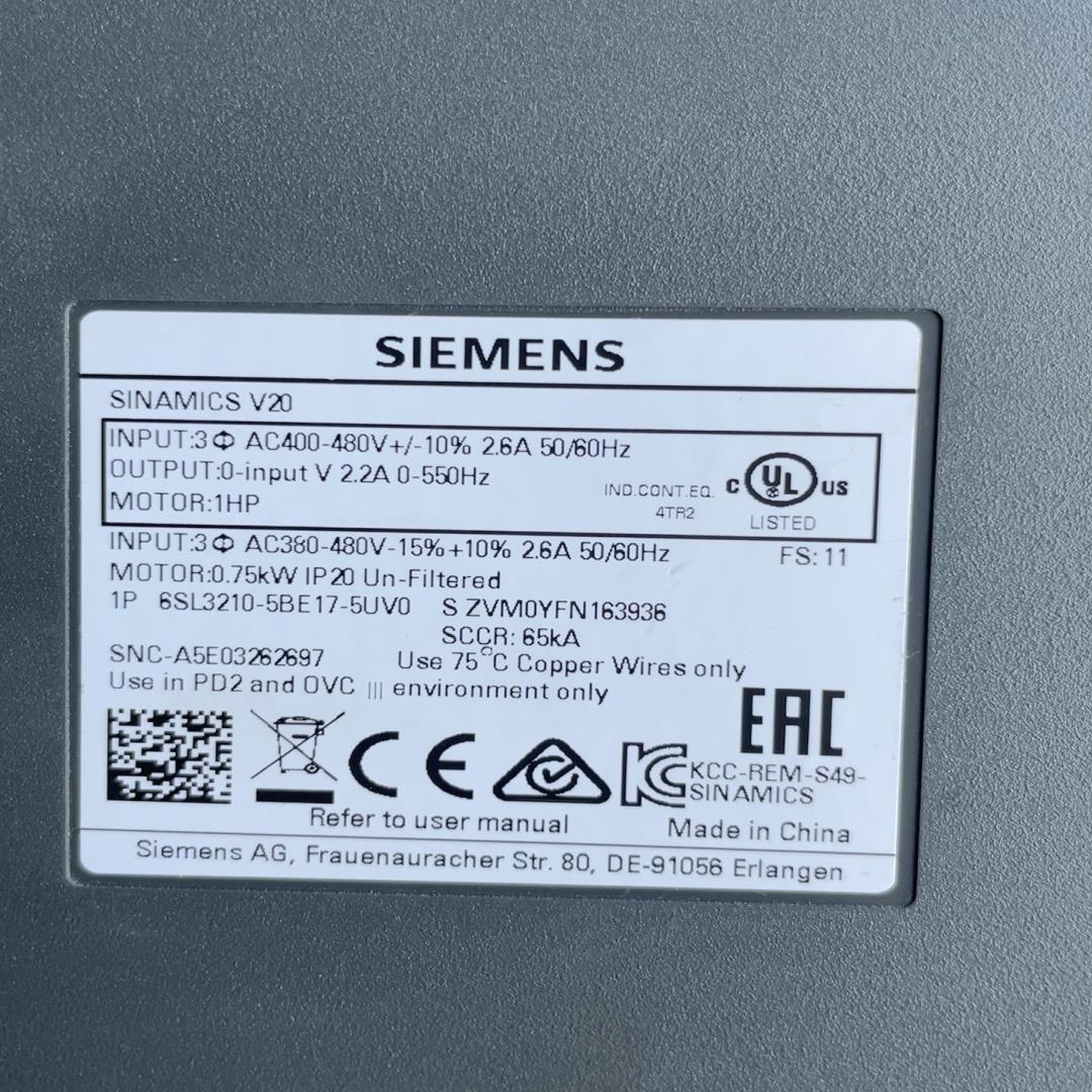 V20变频器6SL3210-5BE17-5UV0（基数电子）