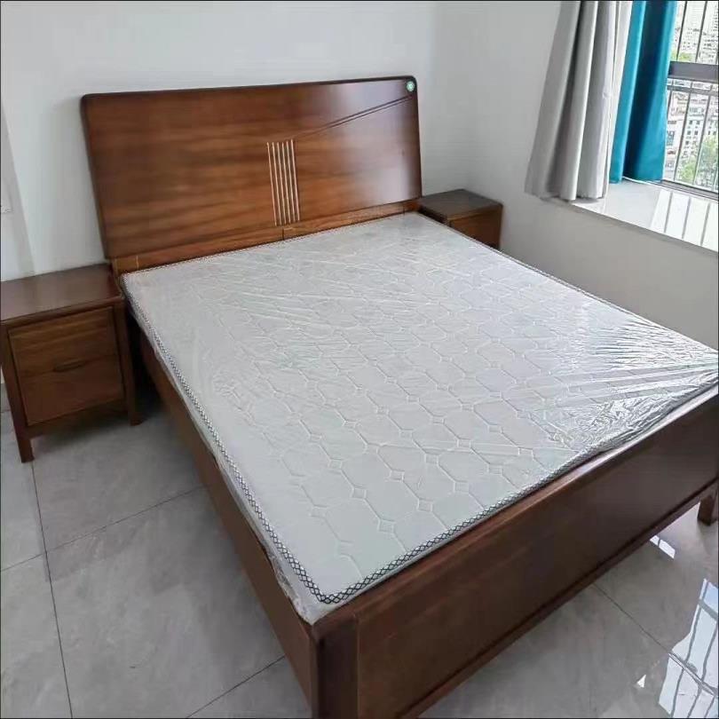 简约中式实木床18米双人床胡桃木15m主卧经济大床金丝檀木家私