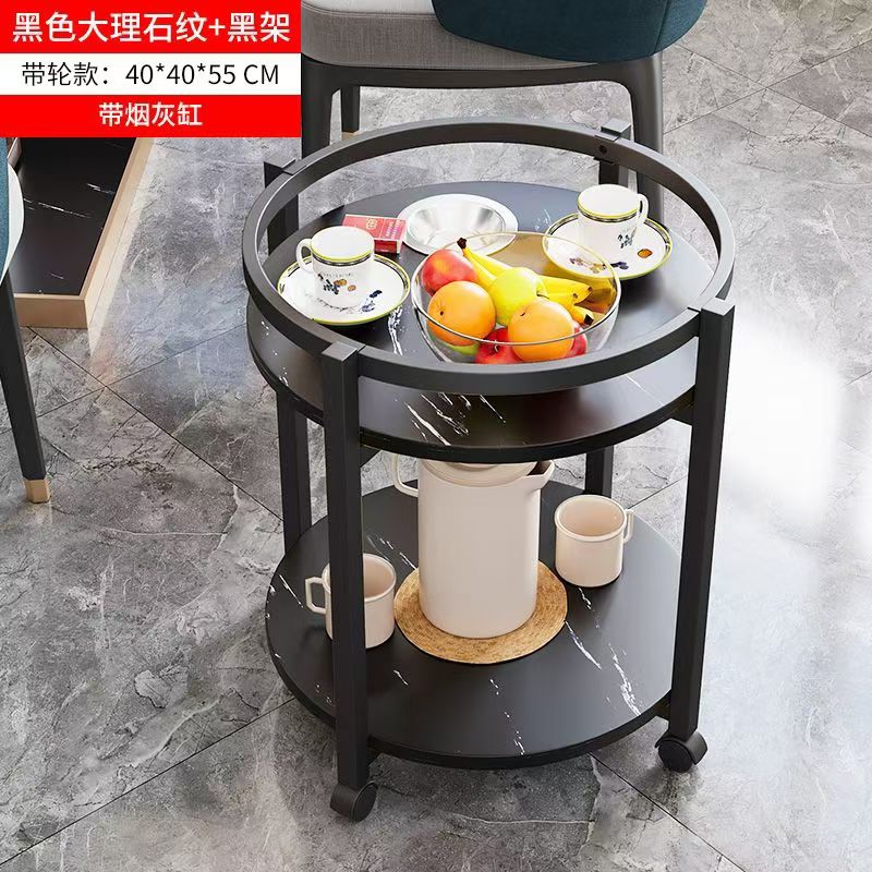 麻将机茶几双层棋室专用烟缸茶水架麻将桌边几茶水桌轻奢小茶几