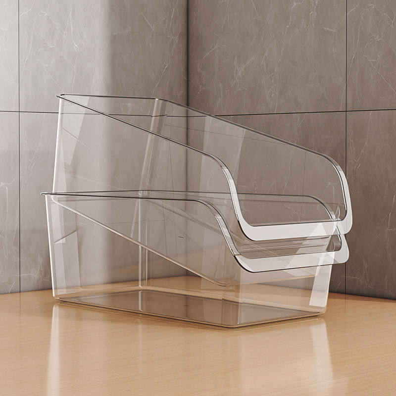 日式冰箱收纳盒整理盒保鲜盒抽屉式冷冻专用厨房斜口储物筐长