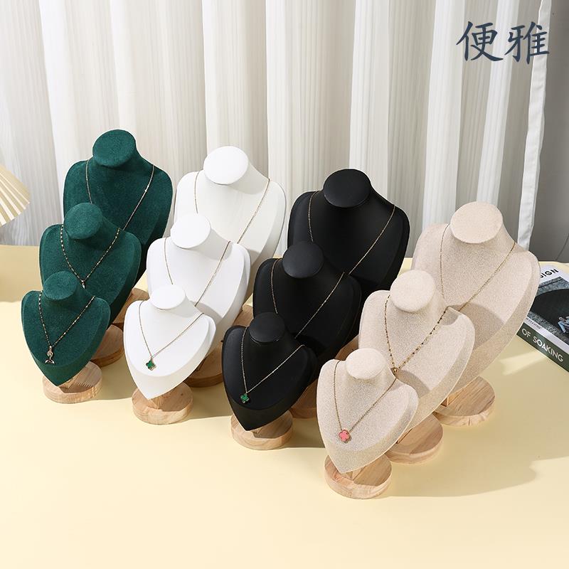 项链展示架实木人像模特脖子首饰架柜台珠宝展示道具饰架摆摊架