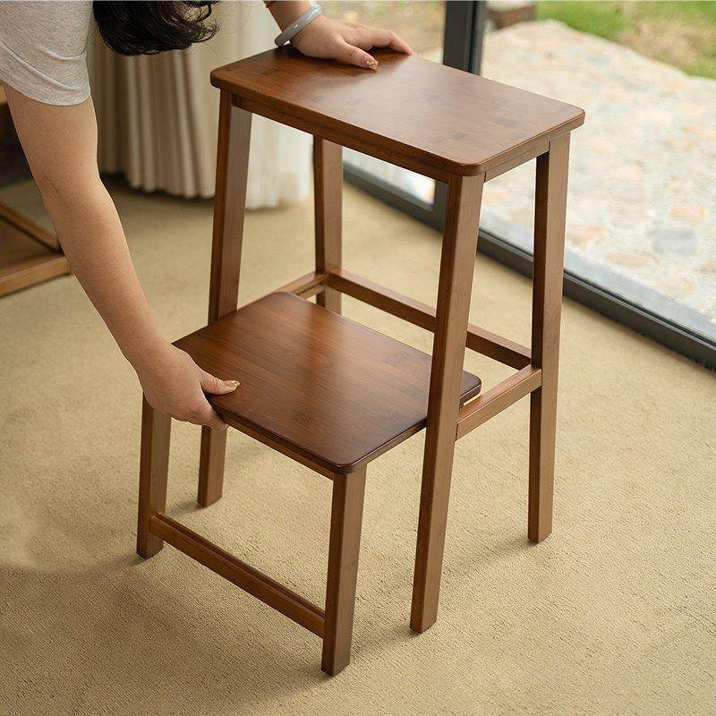祥福现代家用稳步梯凳台阶加厚餐桌椅两用室内登高楼梯楠竹小