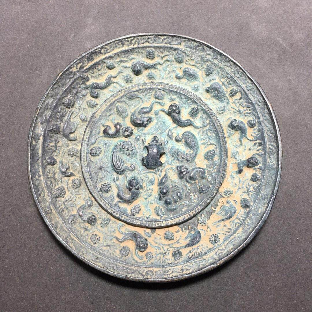 古董新款其他古玩青铜镜各种宋镜海兽葡萄镜老包浆杂项老货