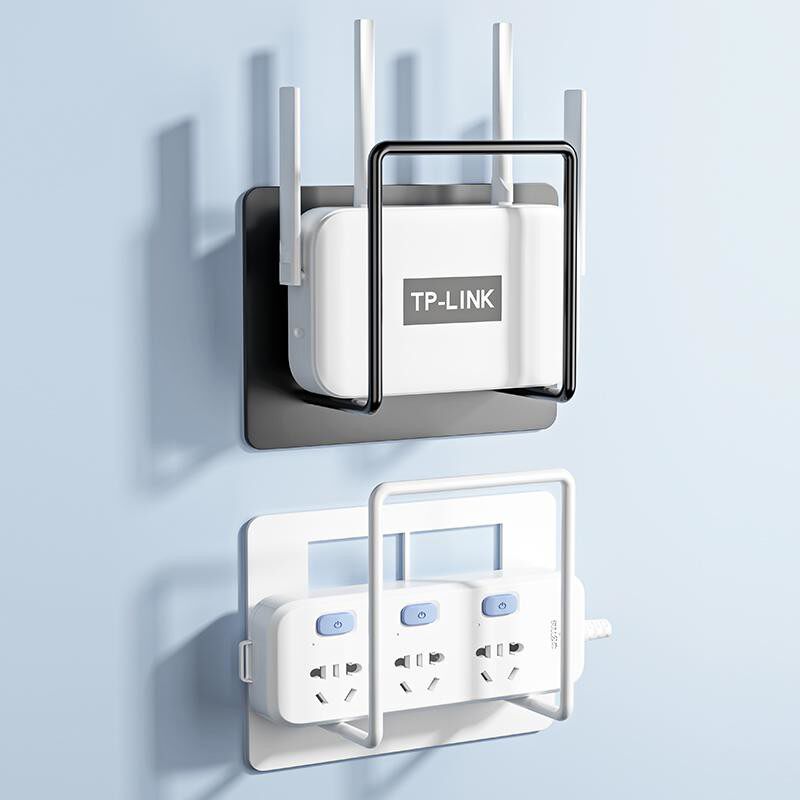 路由器放置架插座墙上固定器wifi收纳盒子光猫插排壁挂置物架支架