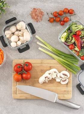 便卡扣玻璃饭盒当盒可微波炉热QAA专用碗上班族加装12件套餐盒