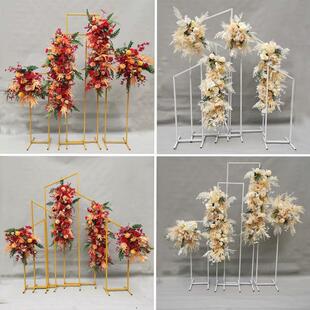 新款 屏路婚礼饰摆件立体长方形F955HM79拱引 婚庆道风具铁艺几何装