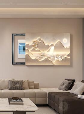 2盖25新款0流水102953-z生超薄电表箱装饰画财新中式遮挡强弱电箱