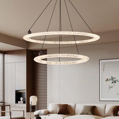 现意式代简约轻奢计客厅吊灯设餐厅卧室别墅极简76431大气圆环形