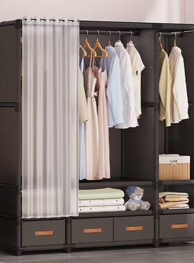 简易日式柜新出家用卧室38908布衣柜防尘款大衣容量储物柜租房宿