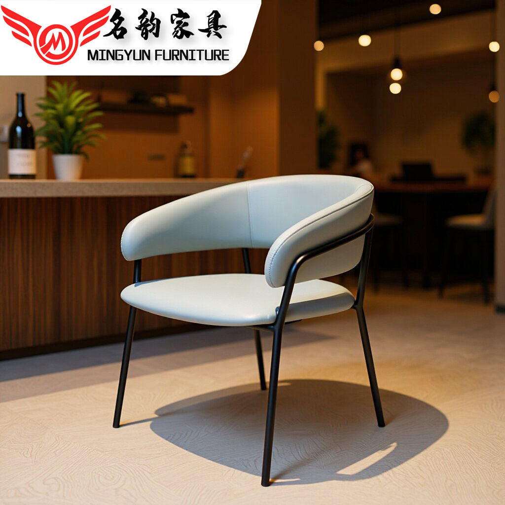 意式时尚皮艺靠背餐椅家用餐厅