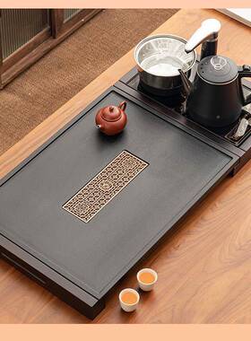 ￡茶动盘套装仿乌一金石带烧水壶全自木体上水实办公室整套JAP茶