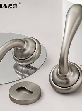 法式轻奢门铬色亮卧室房锁简约办公室室内门锁卫生锌间合金OGC门