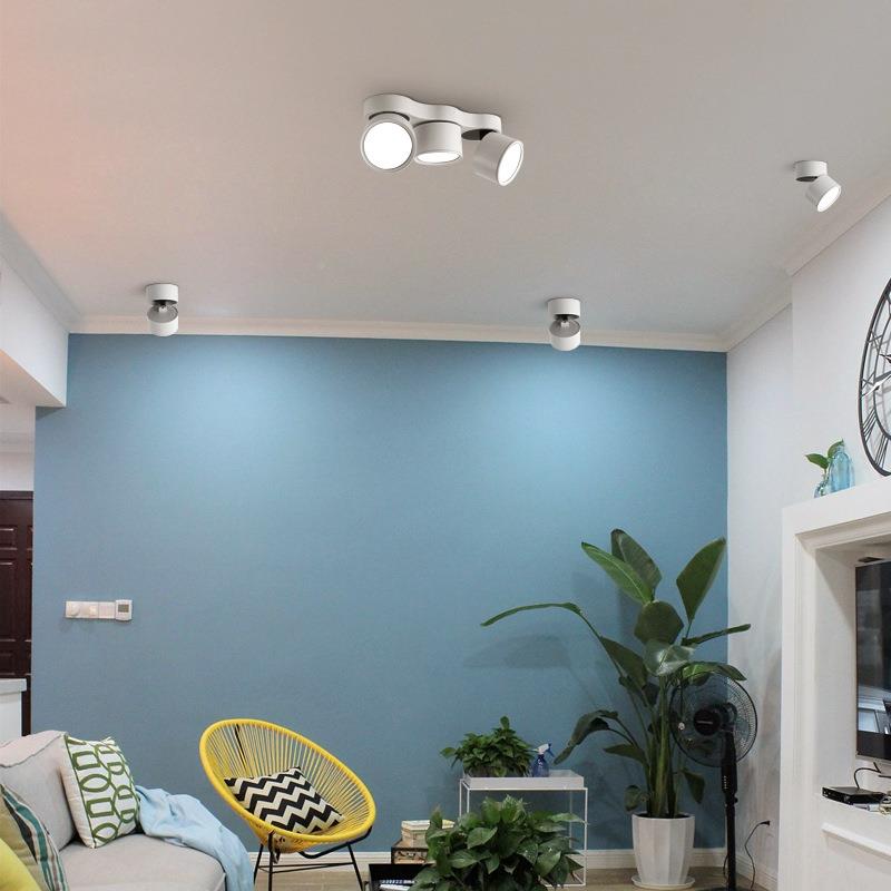 明装四头筒灯厅无主灯方形斗胆灯吸顶客家用调角调度智能三可NXB