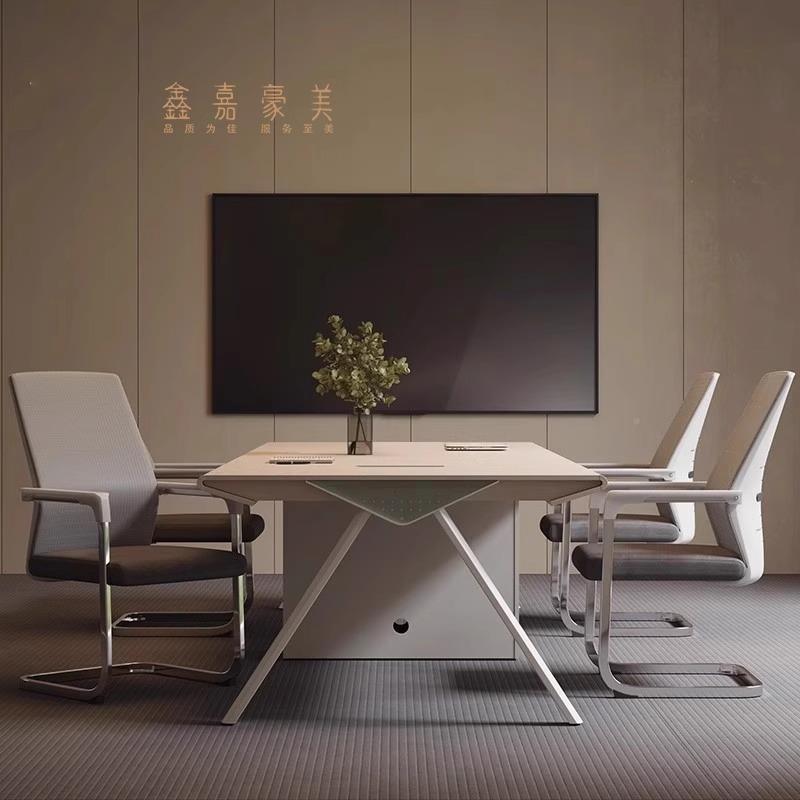 会议桌方形办公简约现代创意开会长条接椅待大小室型会JB-FY-H0议