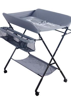 可折叠便收理纳尿台宝携宝按摩抚触婴儿护73942台高度可调换布衣