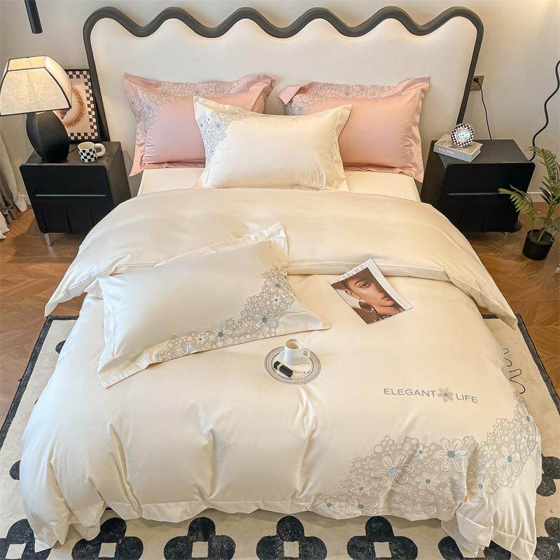 款新类母级100支长绒婴棉纯棉绣花四EGL件套轻奢全棉A床单床笠款