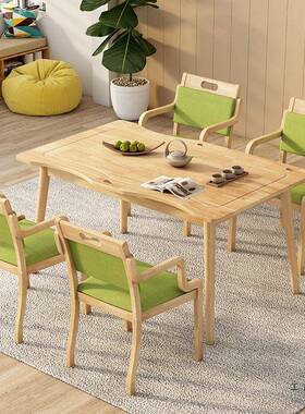 实老年木桌椅养老院老年公寓桌椅适57920老化机桌椅康养构休餐闲