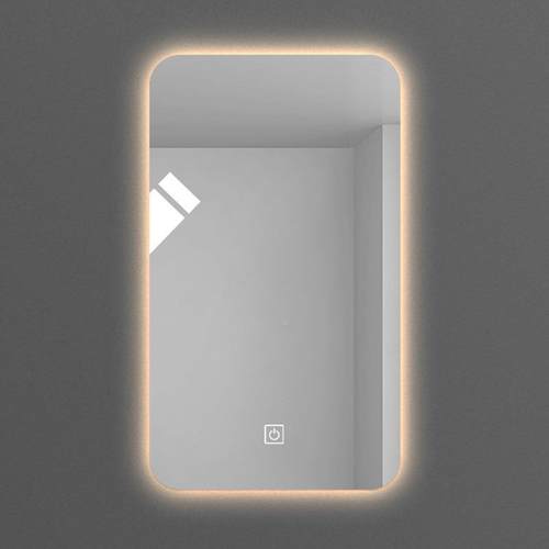 能方形带灯智浴室镜卫高无品牌/生间壁挂屏led灯清感应防雾镜触竖