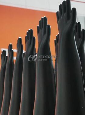 TRONPOWER氯磺化聚乙烯橡手DJV套耐酸CS胶M干碱箱手套箱手套7Y153