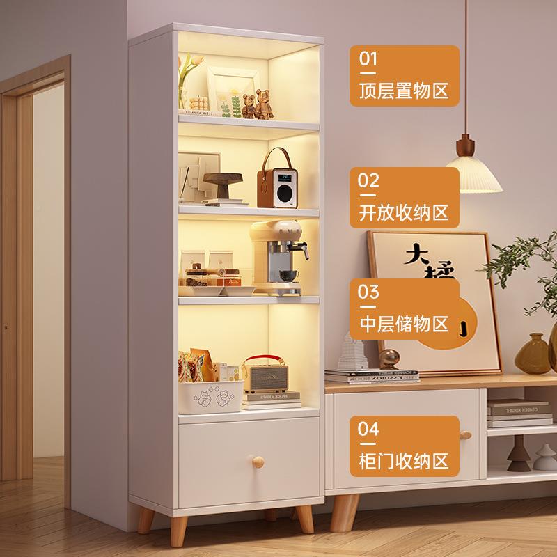 书架落地置物架家用客厅墙收储架多层带物柜靠CPJ门展纳示架简易