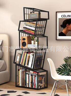 红落地书柜异23640形转角物立式现代置架网创意铁艺落书架地书柜