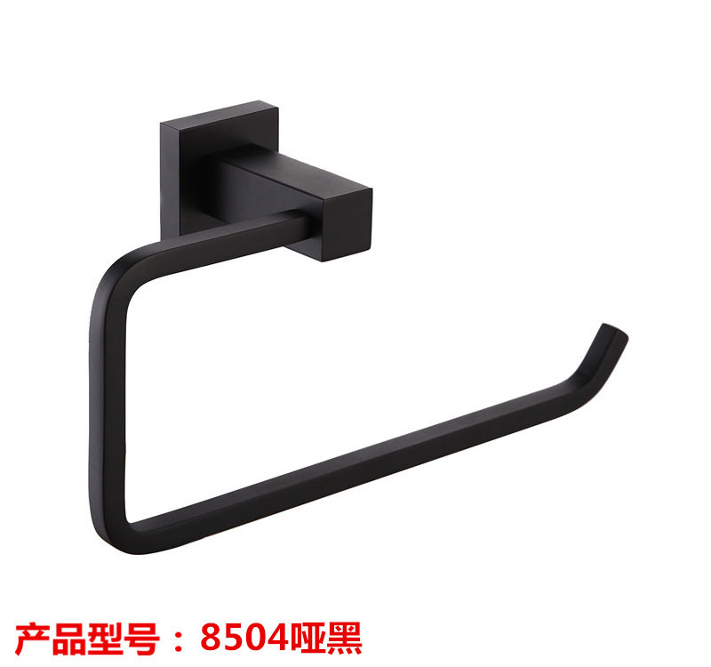 黑色铜方形简约毛巾环畅销款