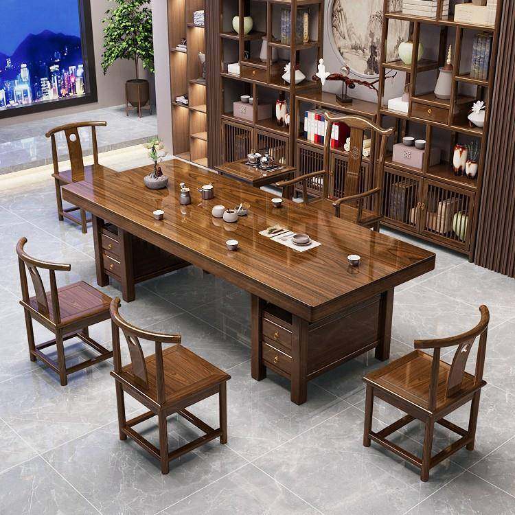 源良居实木原桌木茶椅组合一式桌五椅中茶几办公室家居榫日进斗金,电子/电工,接线端子,淘宝优惠券,粉丝福利购,淘宝优惠卷