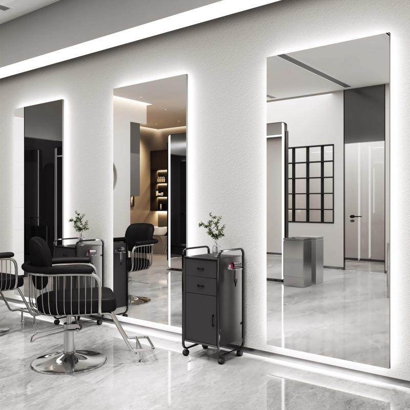 网新款带挂TII墙单红面美发店镜子简约美发镜台发店镜子发灯廊专,商业/办公家具,理发镜台,淘宝优惠券,粉丝福利购,淘宝优惠卷